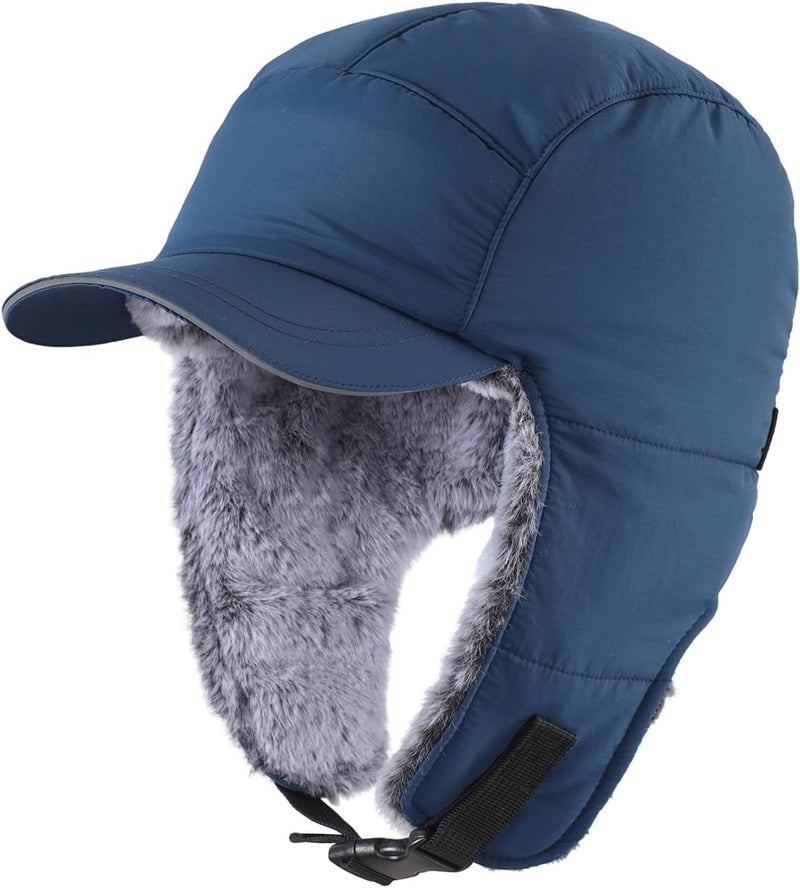 Connectyle Men's Trapper Hat with Ear Flaps Winter Warm Hat Windproof, Water Repellent, Reflective, Faux Fur Fully Lined - Image 1
